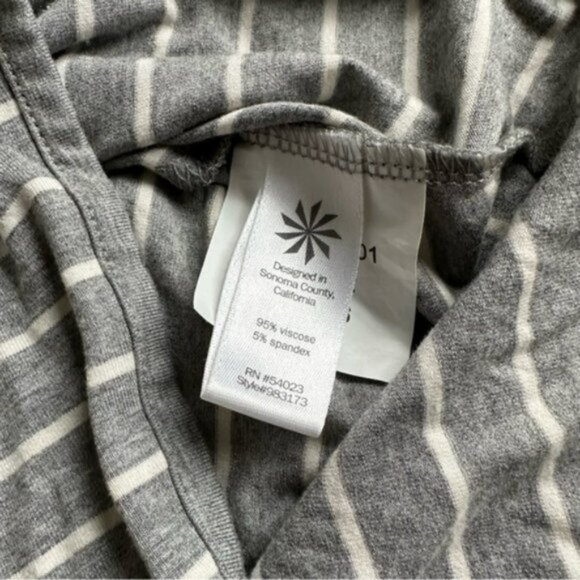 Athleta | Gray and White Cross Shore Maxi Dress Striped | Size Small - Picture 7 of 11